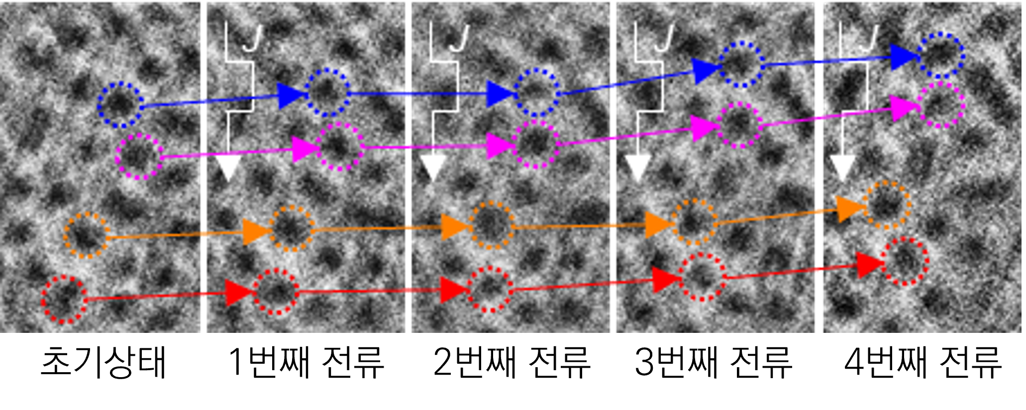  2차원 환경에서 구현한 스커미온의 전기적 제어 실험 이미지